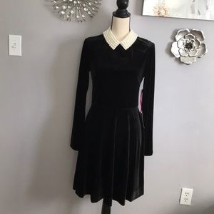 Black velvet and pearl dress